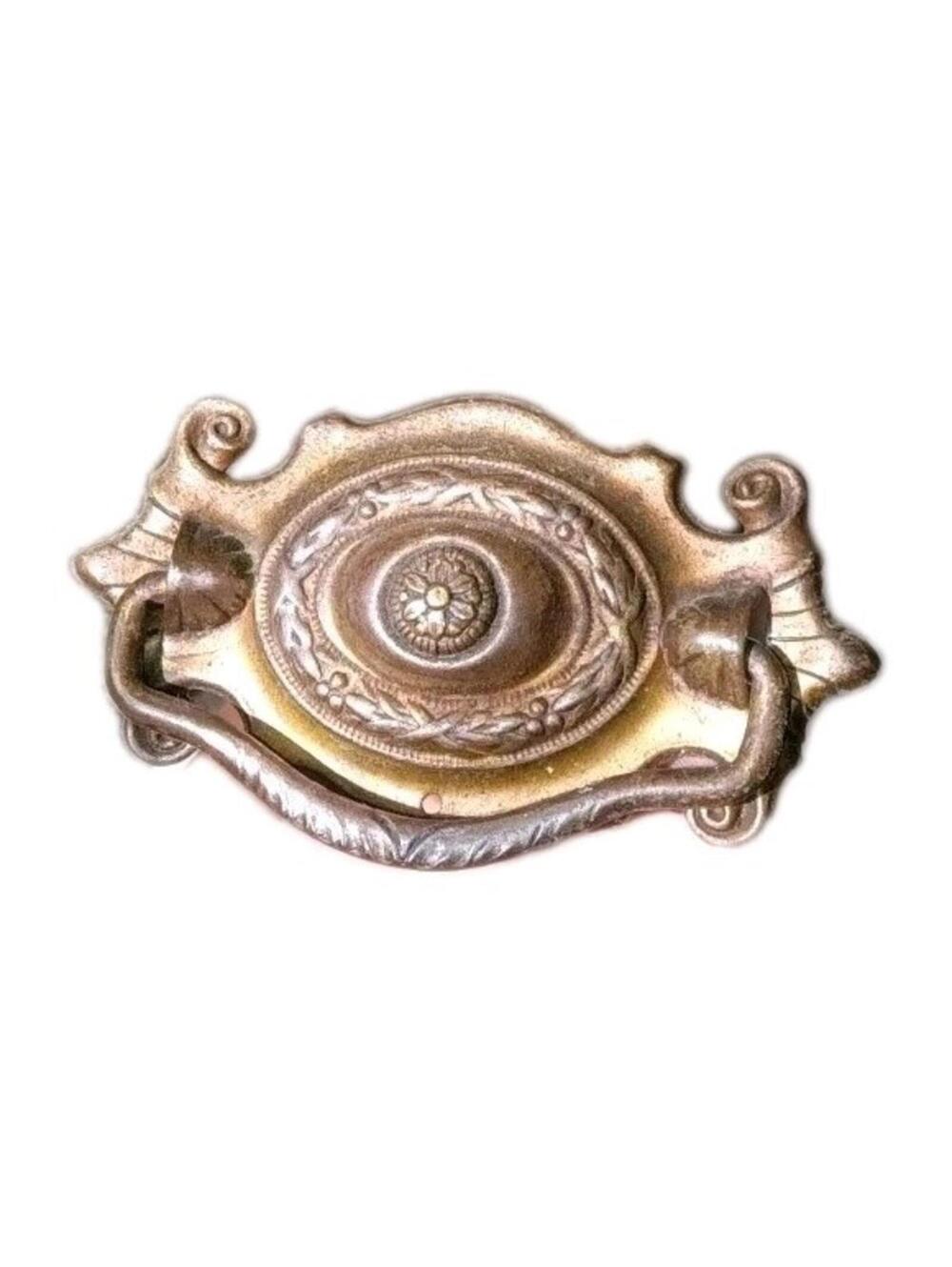 True Antique 10 Victorian Drawer Pull Handles Ornate Stamped Steel 1920s